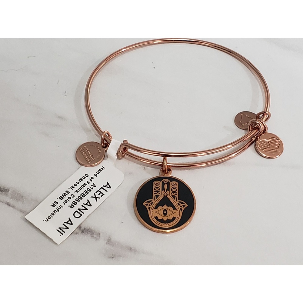 NEW Alex and Ani Hamsa Hand of Fatima infusION Color Gold Expandable Bracelet